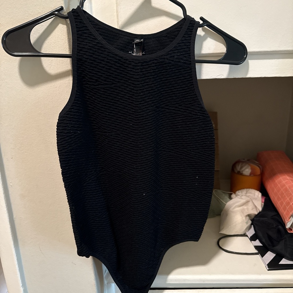 Free people Black Textured bodysuit size M/L